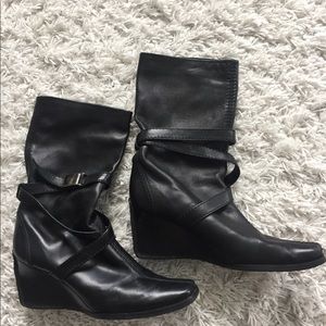 STUART WEITZMAN Black Boots with Buckle 9.5 size